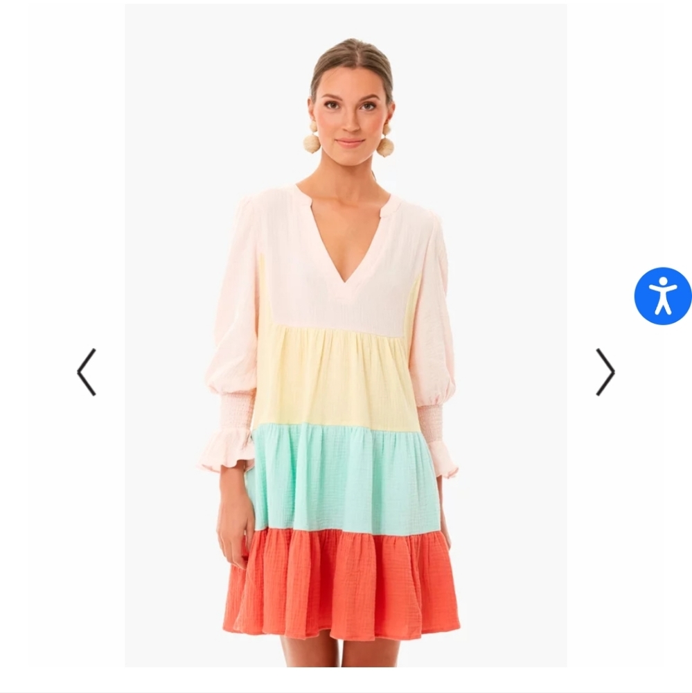 Tuckernuck Colorblock Mini Dress - Pink, Yellow, Green, Red